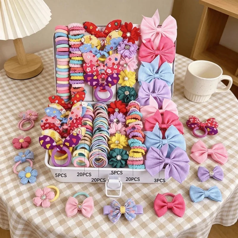 73PCS Girls Hair Accessories Set – Clips, Ties & Barrettes Kids Hair Accessories Nixie