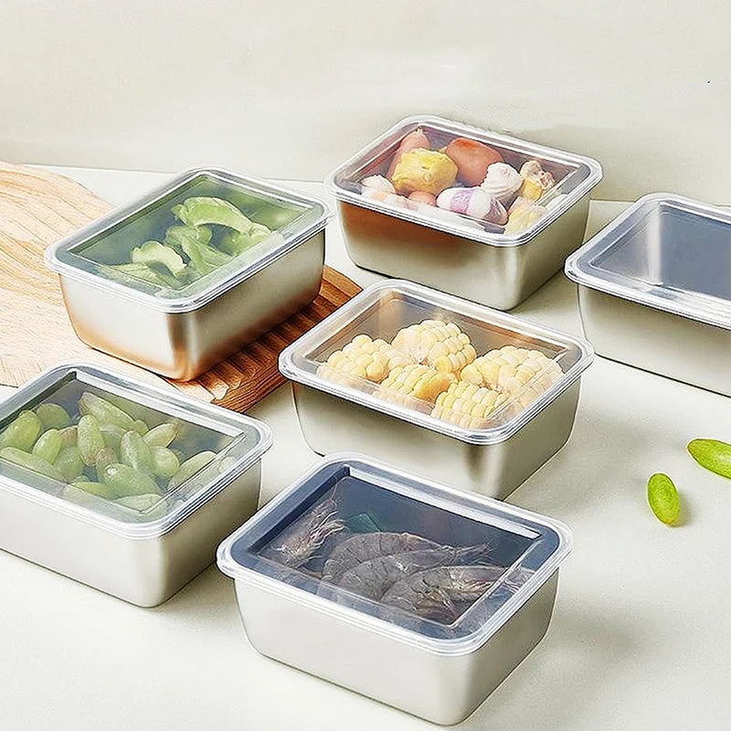 600ml Stainless Steel Food Storage Box with Lid | Fridge & Picnic Food Storage Container Nixie