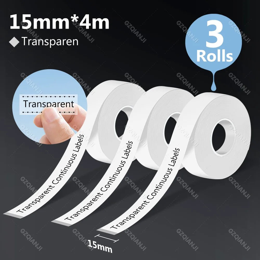 3-Pack Marklife Continuous Thermal Label Paper 15mm x 4m