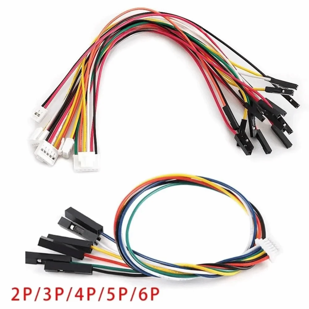 10Pcs MX1.25mm to Dupont 2.54mm JST Connector Cable 2P-6P Electronic Connector Cable Nixie