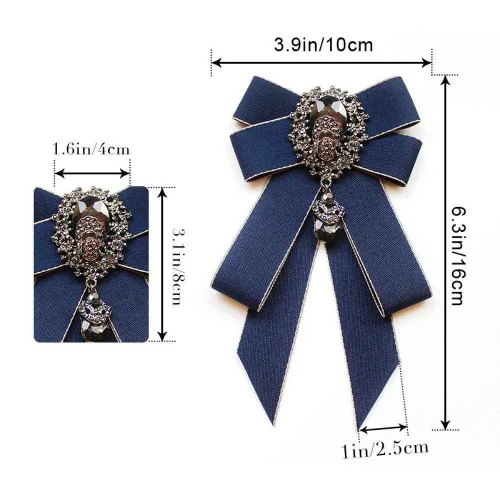 Luxury Rhinestone Handmade Bow Tie – Crystal Ribbon Bowtie