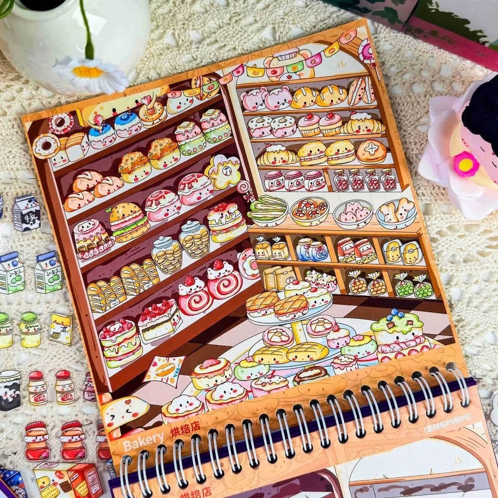 Supermarket Miniature Scene Stickers – 10 PET Die-Cut Scenes Decorative Sticker Set Nixie