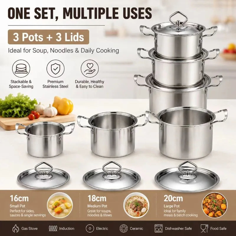 Nixie Stainless Steel Nonstick Saucepan with Lid – Camping Pot