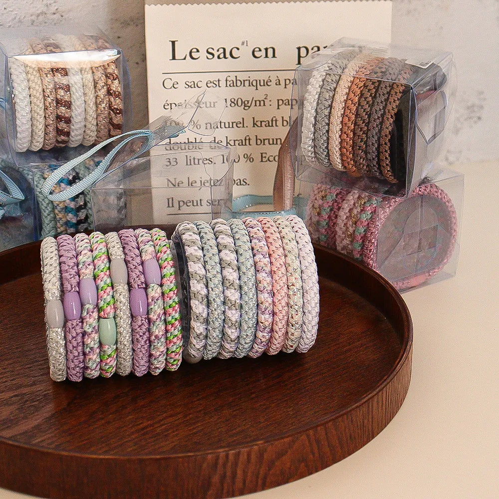 8-Pack Colorful Elastic Hair Ties for Ponytails & Hairstyles Elastic Hair Bands Nixie
