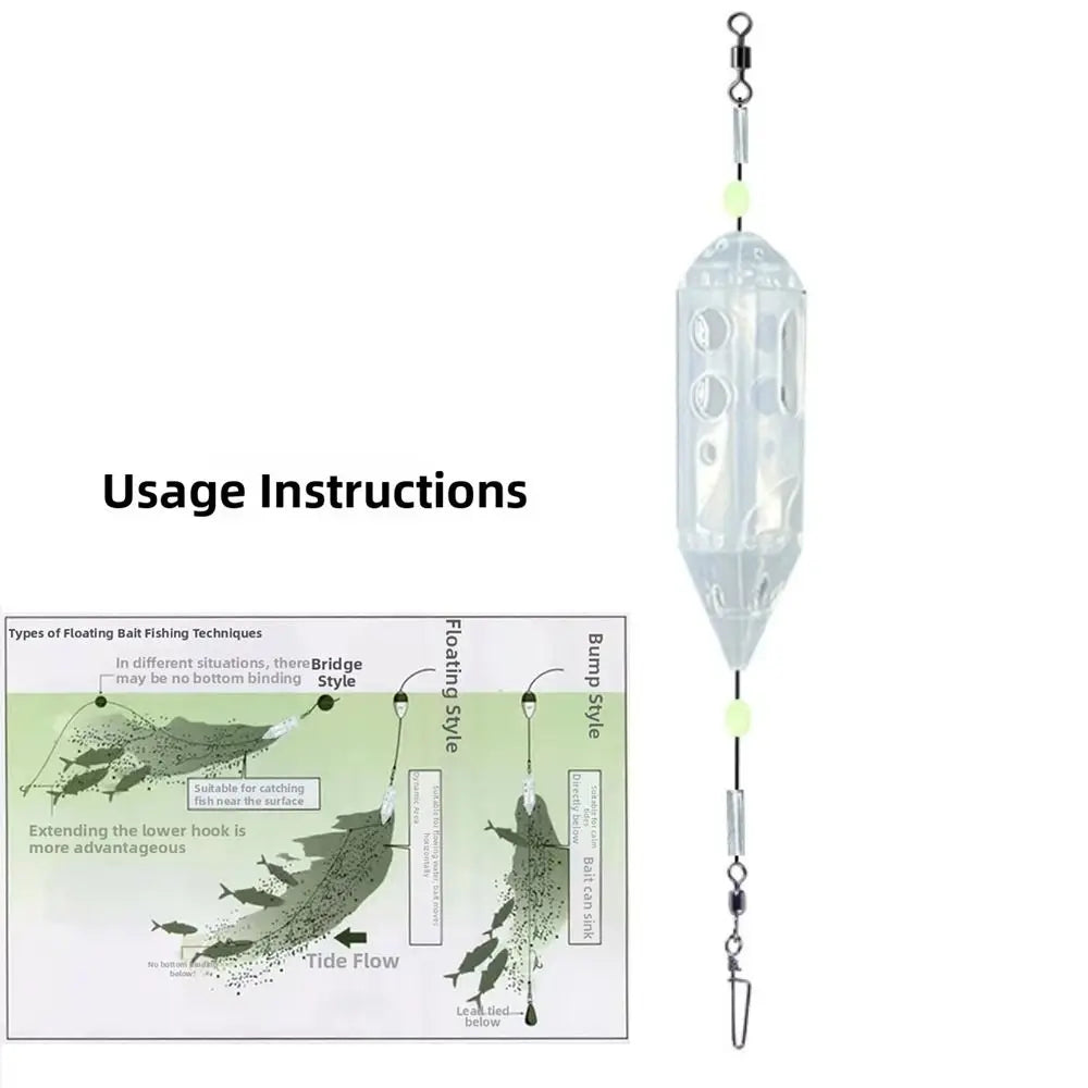 3pcs Luminous Rotating Swim Feeder Bait Cage Set S M L Swim Feeder Bait Cage Nixie