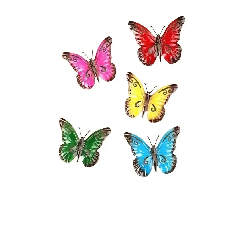5-Piece Metal Butterfly Wall Decor Hollow Hanging Ornaments Wall Art Decor Nixie
