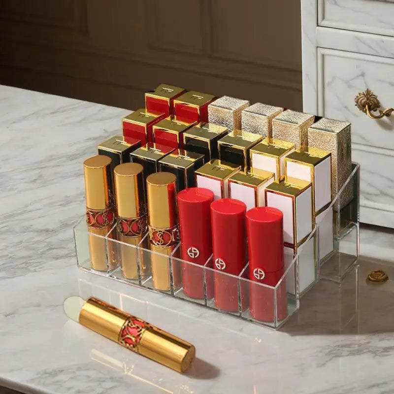 24-Grid Clear Acrylic Lipstick & Makeup Organizer Box