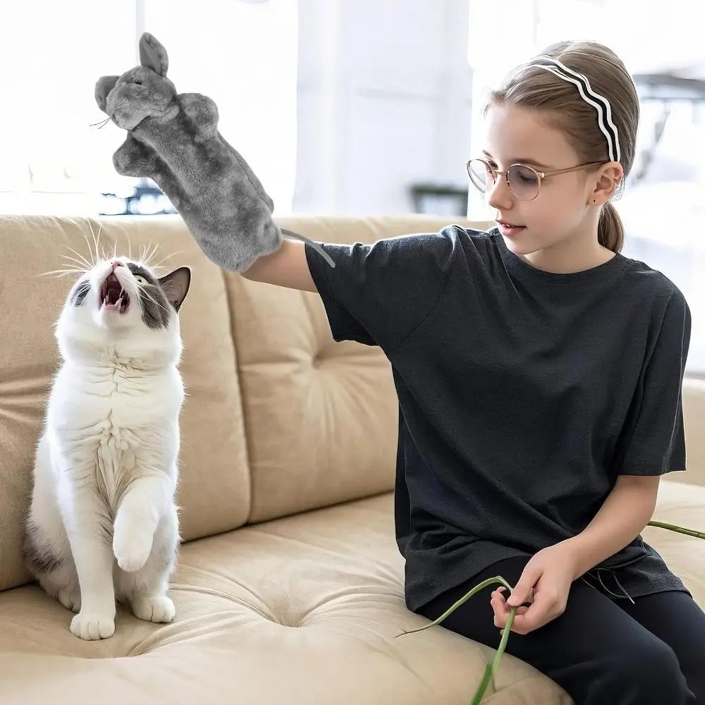 Cat Wrestling Glove Puppet 38cm Plush Interactive Cat Toy