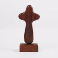 Magnetic Base Wood Cross Statue Vintage Desktop Figurine Desktop Cross Figurine Nixie A3