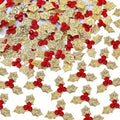 50PCS Holly Berry Sprigs Christmas DIY Craft Decor Green Gold Silver Craft Embellishments Nixie Gold