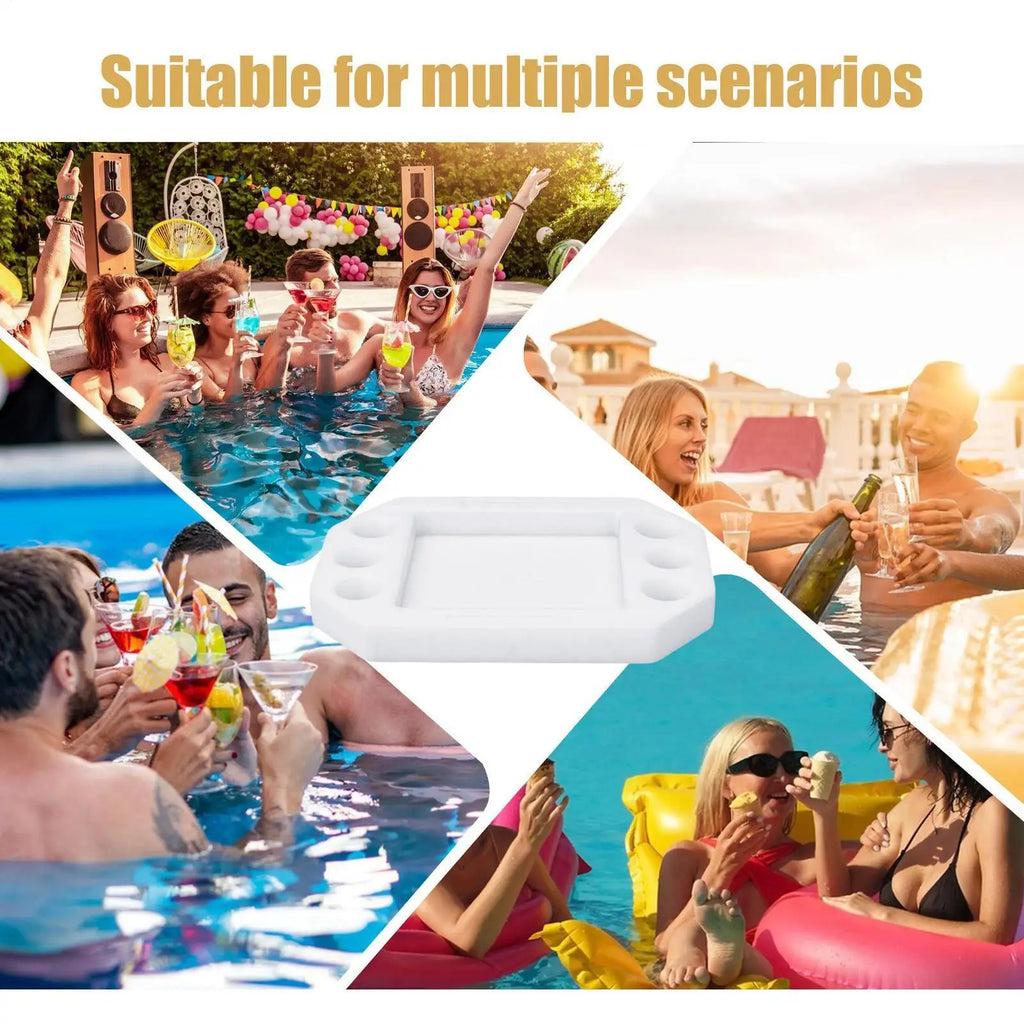 Pool Floating Tray – Large Drink & Snack Holder with Compartments
