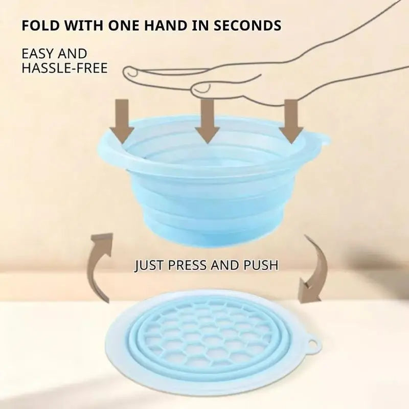 Foldable Silicone Ice Facial Basin – Portable Cold Therapy Bowl Facial Ice Bath Bowl Nixie