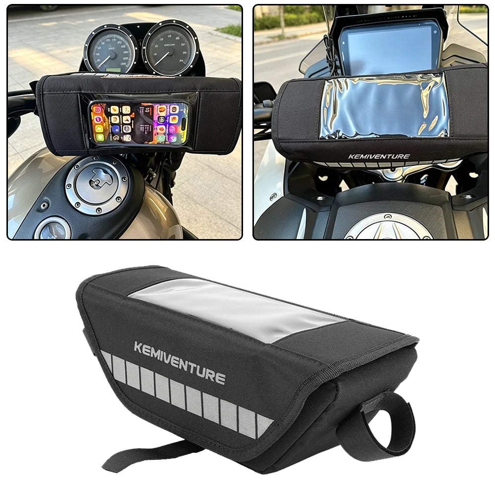 Universal Motorcycle Handlebar Bag – Touchscreen Navigation Pocket