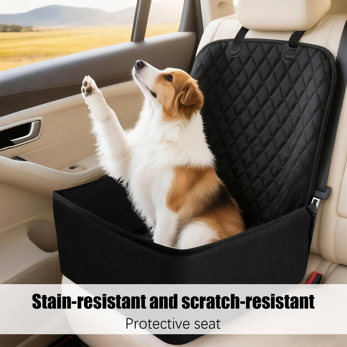 Large Waterproof Dog Booster Car Seat – Backseat Pet Cushion Pet Car Seat Nixie