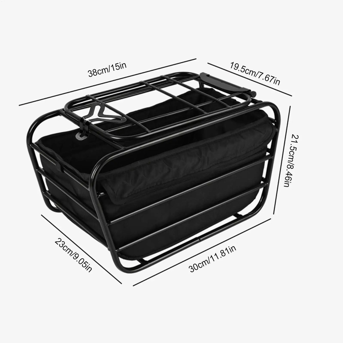 Bike Rear Basket with Lock Cover – Steel Pet & Cargo Carrier Bike Rear Basket Nixie