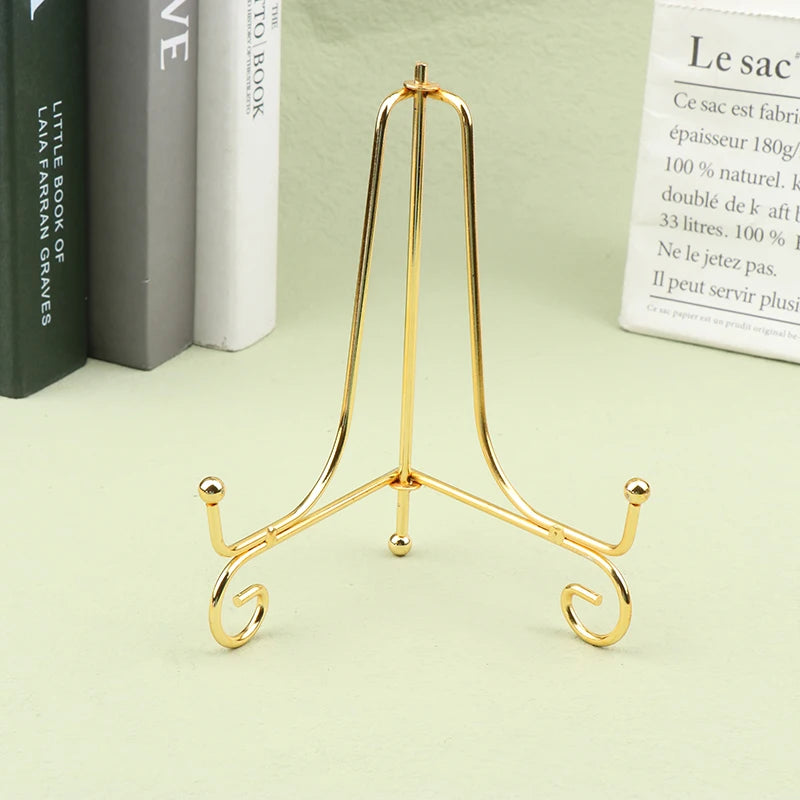 Gold Iron Easel Display Stand – Plate, Photo & Book Holder Display Easel Stand Nixie