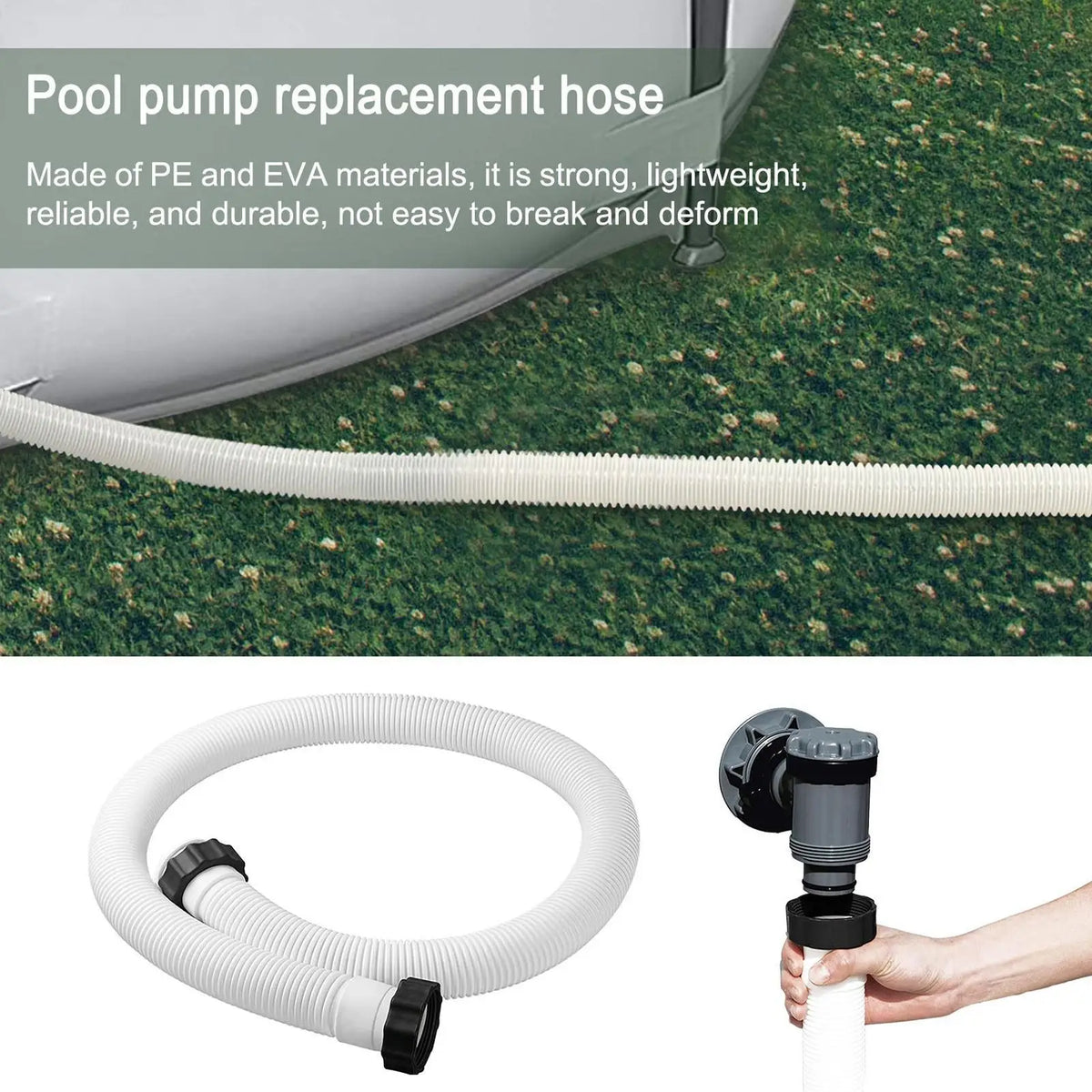 150cm Pool Sand Filter Pump Hose – Durable PE Replacement Pool Pump Hose Nixie