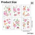 Floral Bathtub Decal Set – Removable Waterproof PVC Sticker 6pc Wall Decal Sticker Nixie H