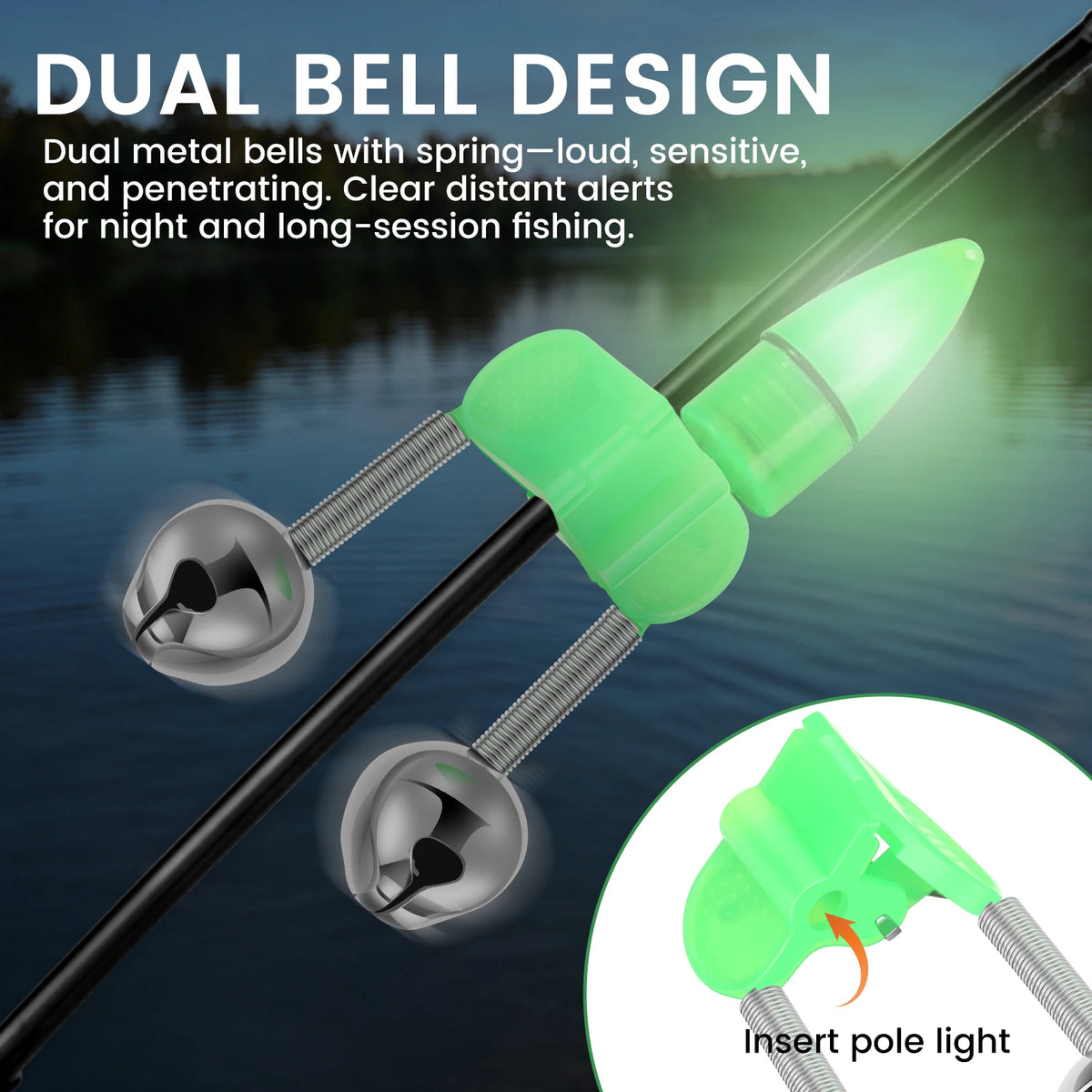 30-Pack Fishing Rod Bite Alarm Bells – Clip-On Fish Indicators Fishing Bite Alarms Nixie