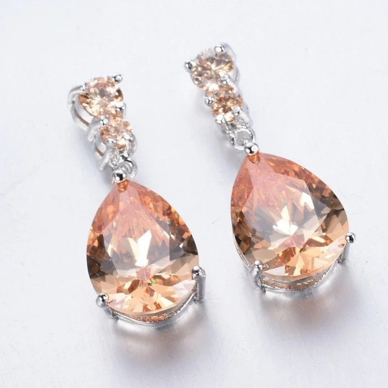 Korean Teardrop Crystal Stud Earrings – Women's Wedding Jewelry Crystal Stud Earrings Nixie