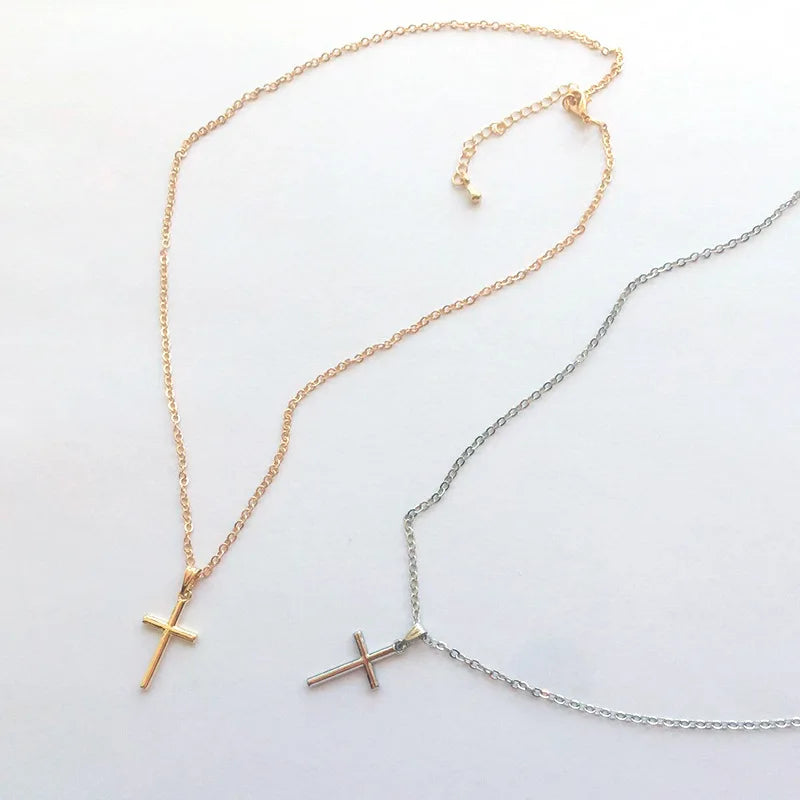 2pcs Unisex Alloy Pendant Necklace Set – Gold & Silver Gift