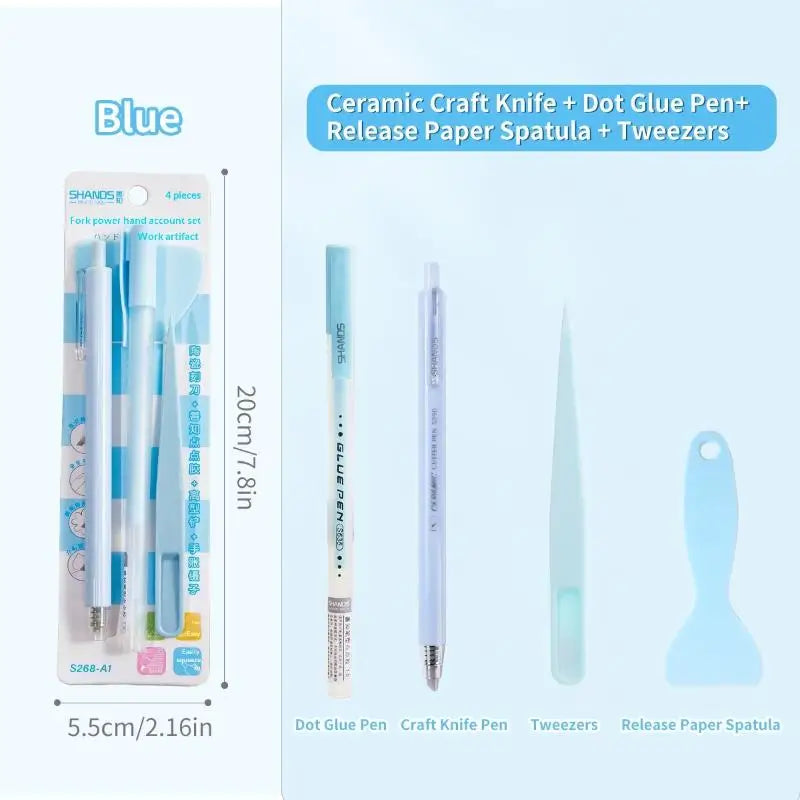 4-Piece DIY Journal Craft Kit – Glue Pen, Carving Knife & Tools DIY Craft Tool Set Nixie A3