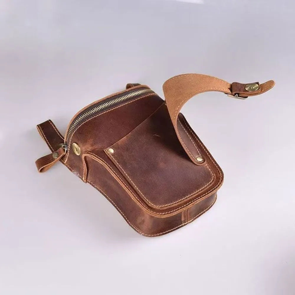 Men's Leather Belt Waist Bag Waterproof Phone Fanny Pack Belt Waist Bag Nixie