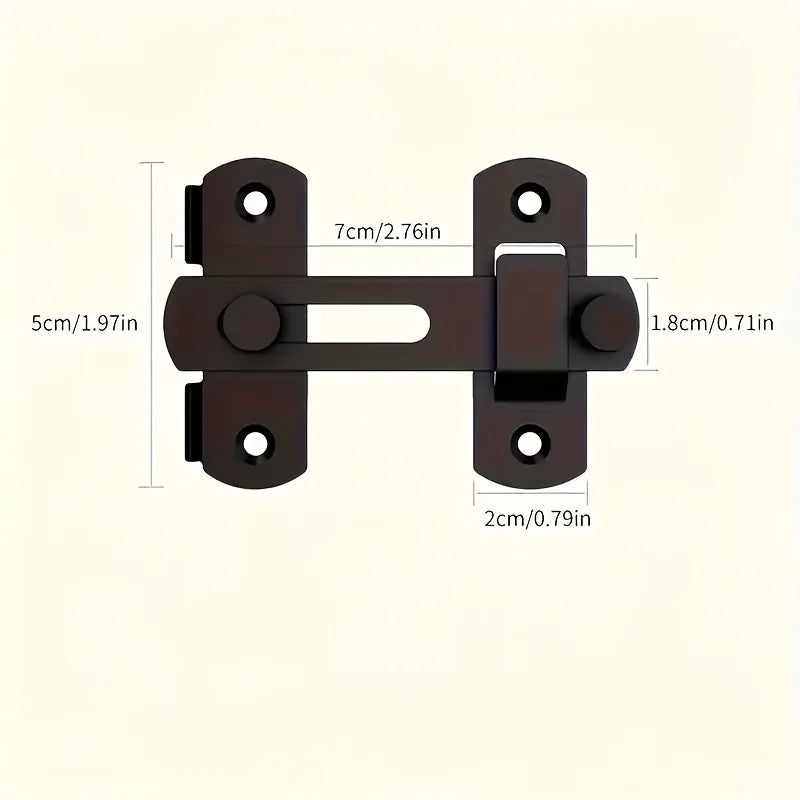 Stainless Steel Barn Lock 180° Flip Latch with 2 Keys – Garage & Bath Door Lock Latch Nixie