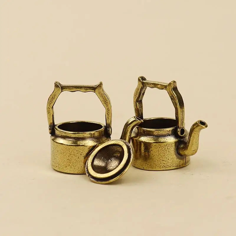 Antique Brass Teapot Incense Burner | Retro Copper Desk Ornament Incense Burner Ornament Nixie