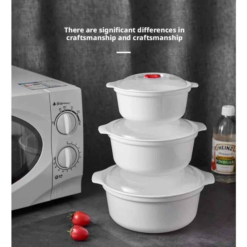 3-Piece Microwave Safe Steamer Bento Lunch Box Set with Lid Microwave Steamer Set Nixie