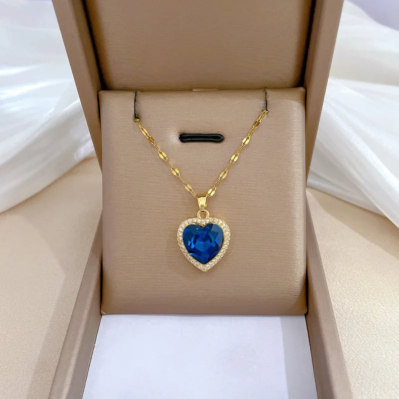 Heart Pendant Necklace Gold Stainless Steel Choker for Women Pendant Necklace Nixie