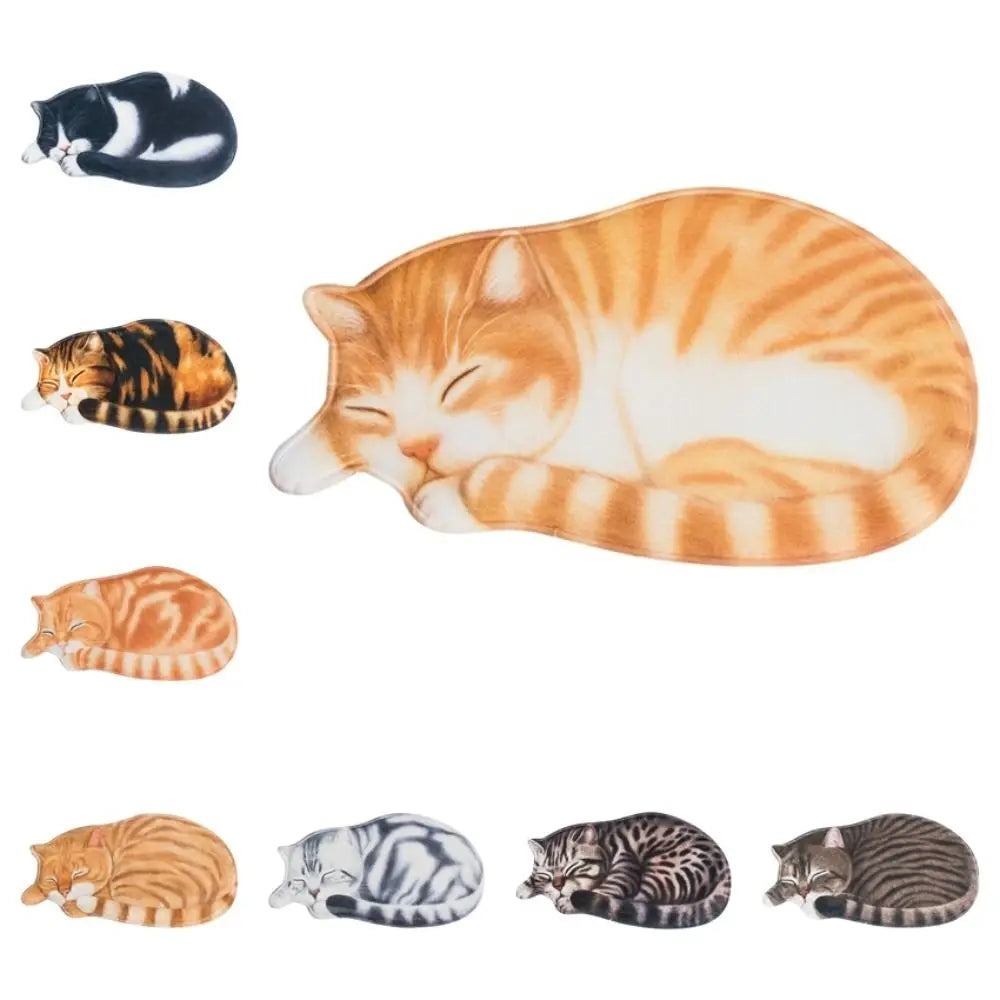 Cute Cat Crystal Fleece Floor Mat – Non-Slip 40×60cm Bath Mat Nixie