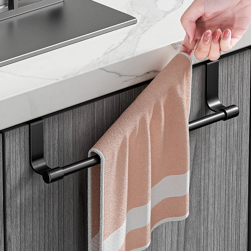 Wall-Mounted Cabinet Towel Rack – No-Drill Dishcloth Holder Cabinet Towel Rack Nixie