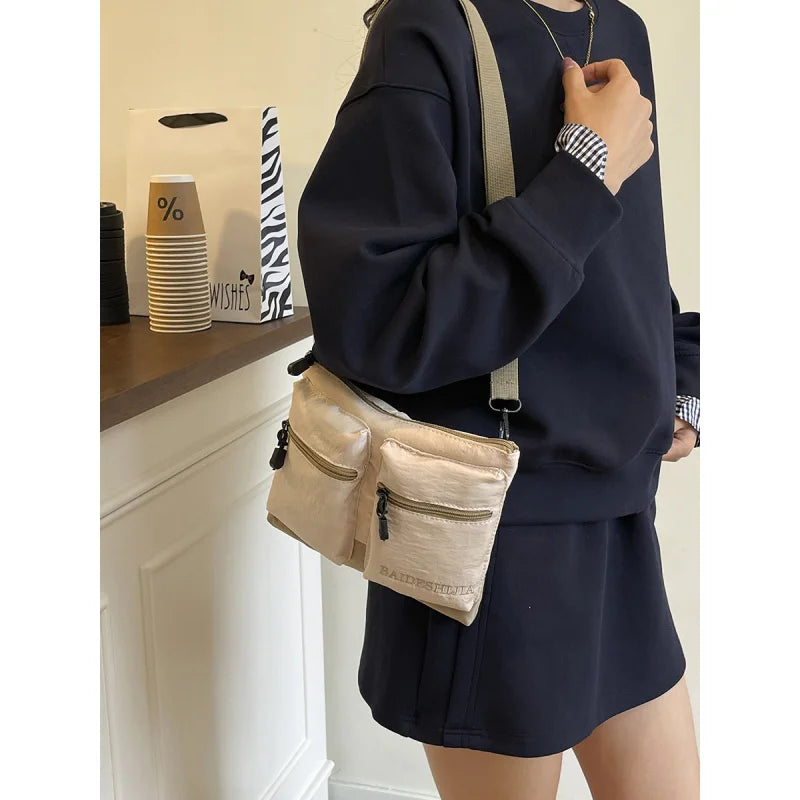 Nixie Lightweight Nylon Crossbody Bag | Small Square Shoulder Bag