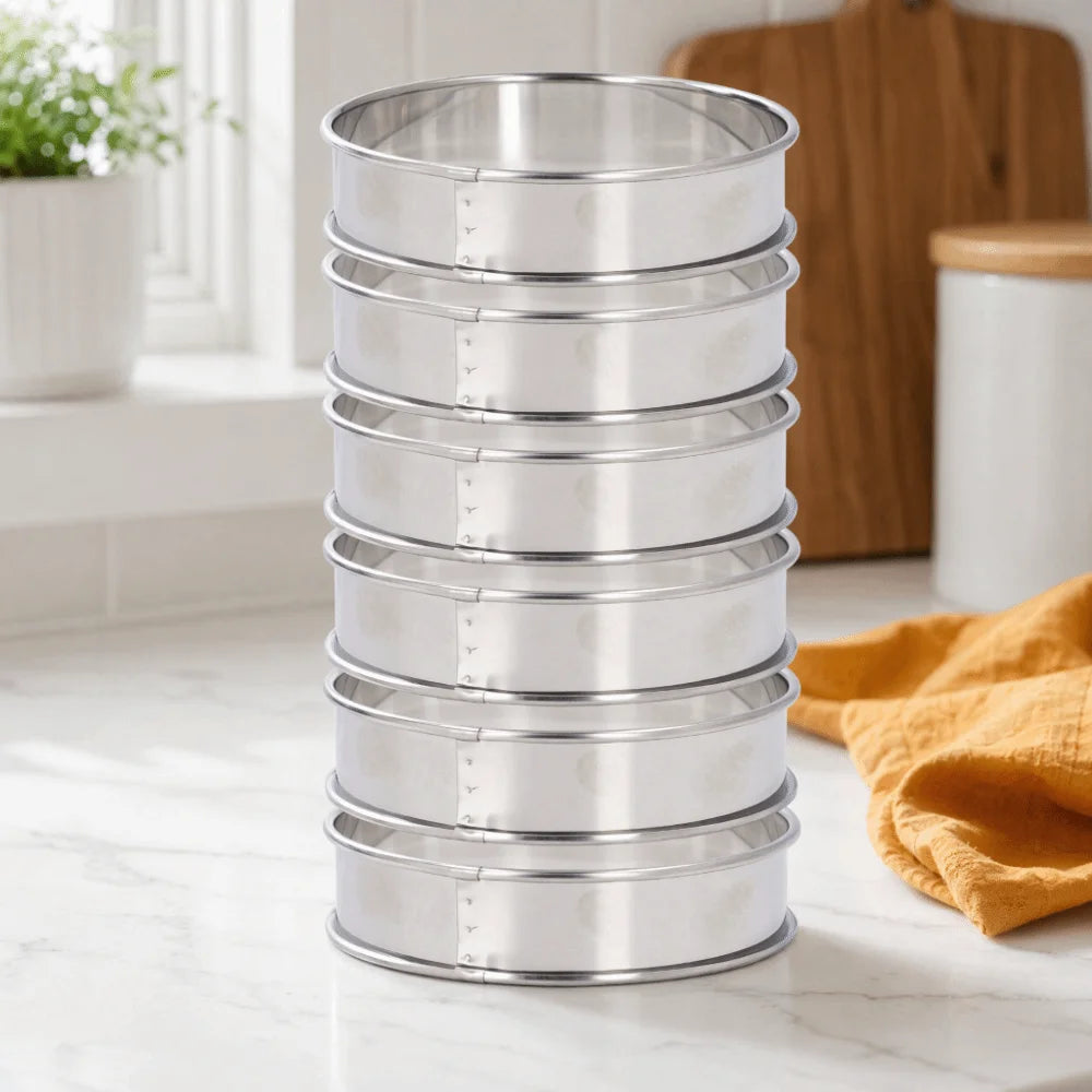 6-Piece Stainless Steel Crumpet Rings – Open Bottom Baking Molds