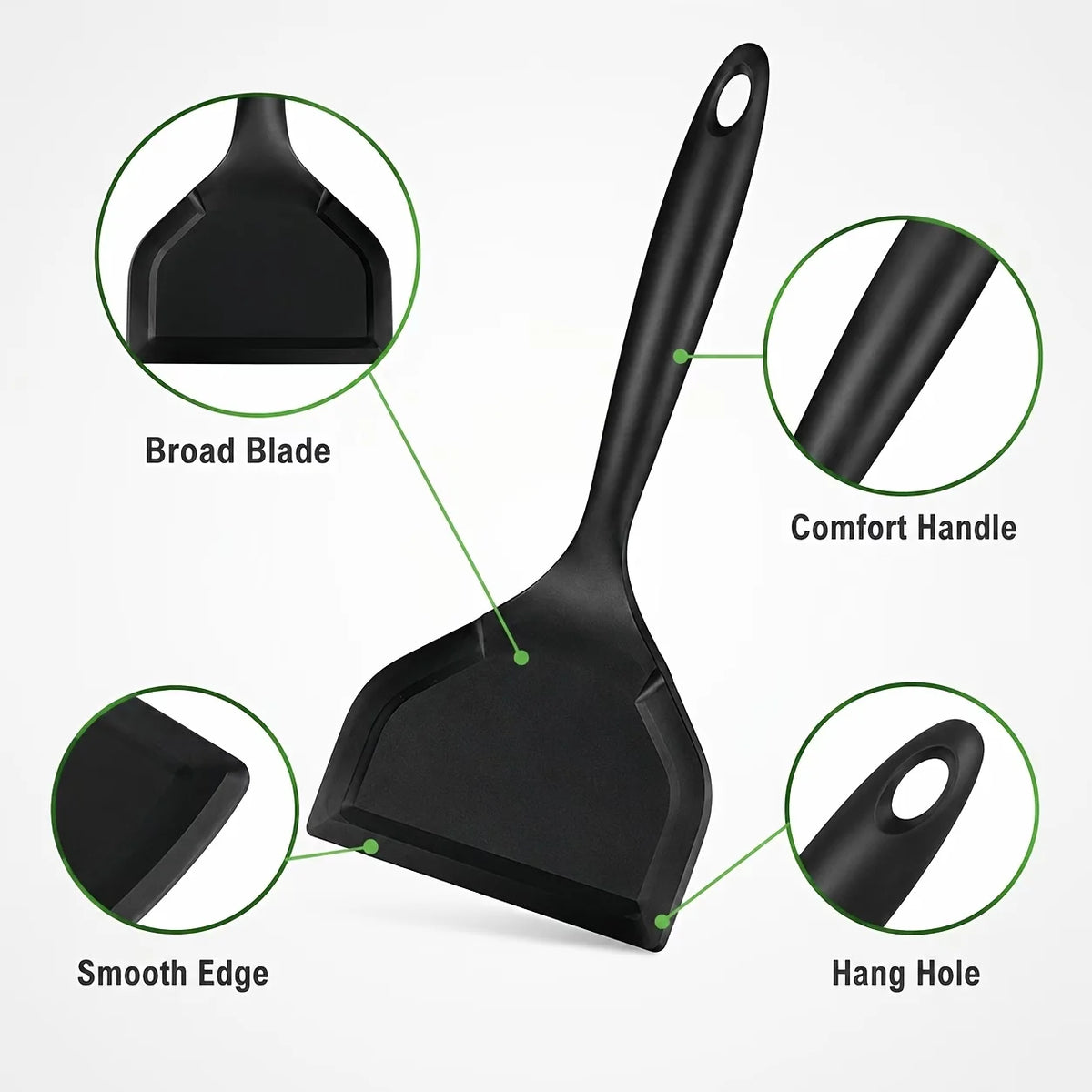 Wide Blade Silicone Spatula – Non-Stick Omelet Cooking Tool Silicone Spatula Nixie