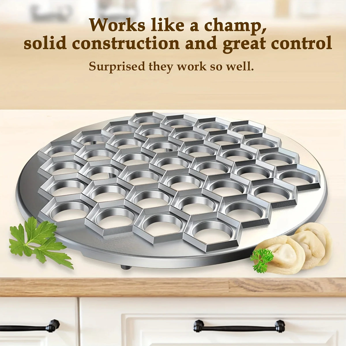 37-Hole Aluminum Dumpling & Ravioli Maker Press Mold Pasta & Dumpling Mold Nixie