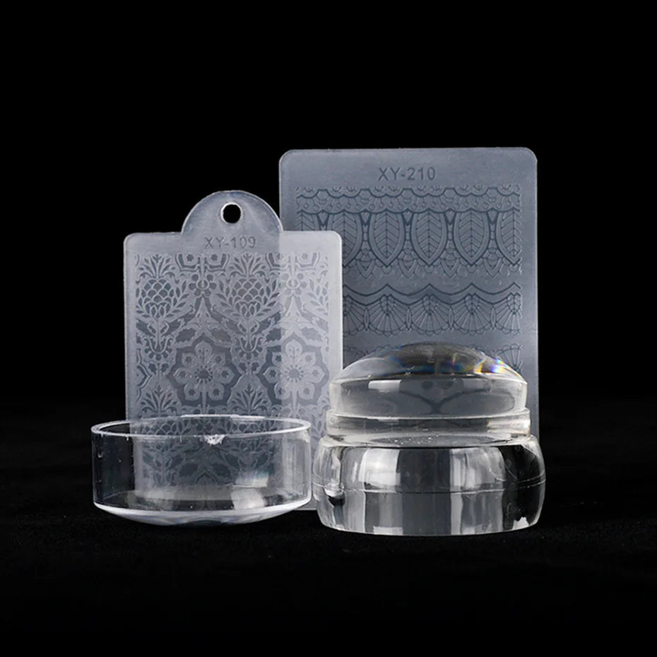 3-in-1 Nail Stamp Set – French Manicure Stamping Kit & Scraper Nail Stamping Kit Nixie