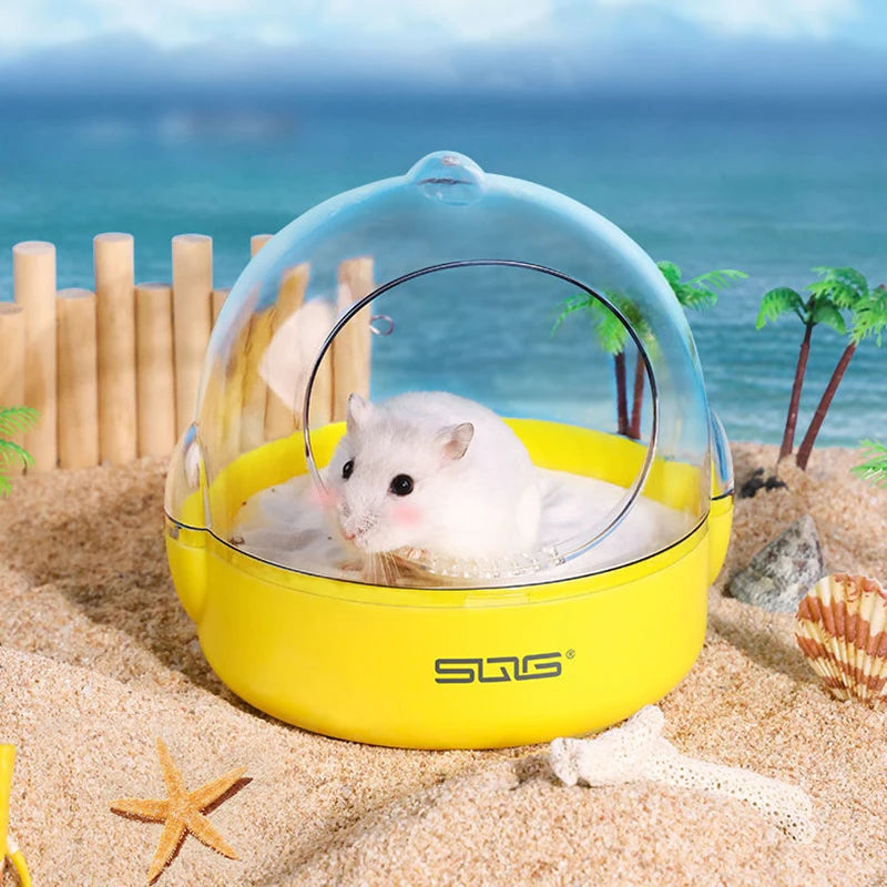 Hamster Bath House & Toilet – Large Transparent Sand Basin Hamster Bath House Nixie
