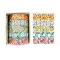 5-Roll Spring Flower Washi Tape Set – Multicolor DIY Scrapbooking