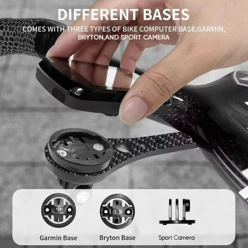 BUCKLOS Carbon Fiber Bike Computer Mount GPS Bracket Bike Computer Mount Nixie