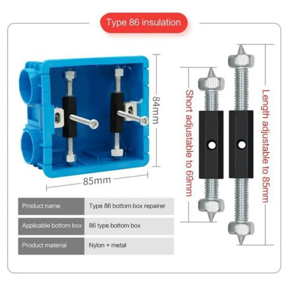 21-Piece 86-Type Outlet Box Repair Kit – Adjustable & Insulated Outlet Box Repair Kit Nixie