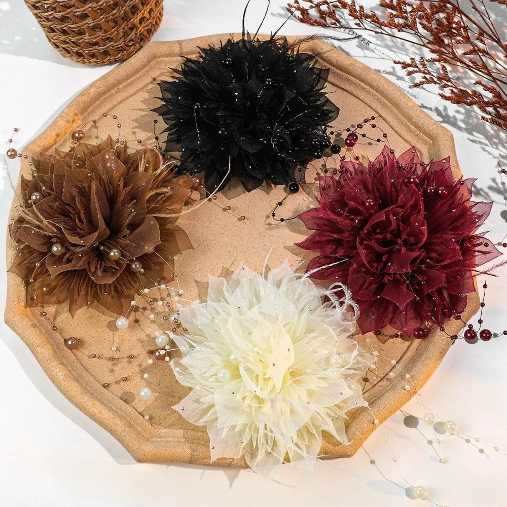 3D Organza Pearl Flower Patch – Handmade DIY Sewing Decal Embroidery Flower Patch Nixie