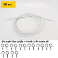 Curtain Spring Wire Cable 2–5M with Hooks & Eyes | White