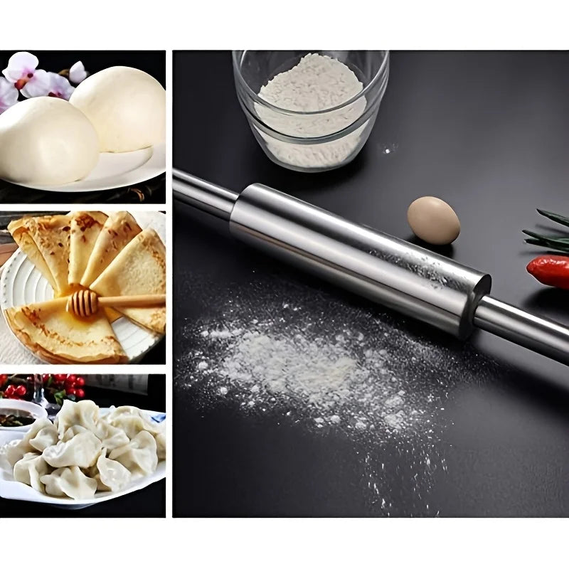 Stainless Steel Rolling Pin – Heavy Duty Dough Roller | Nixie Baking Rolling Pin Nixie