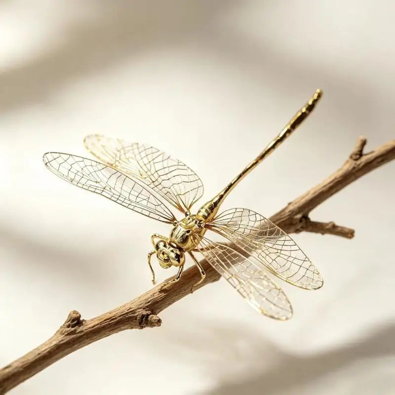 Vintage Gold Dragonfly Figurine – Desk & Floral Décor Ornament