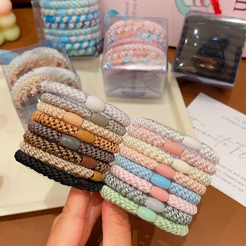 8-Pack Colorful Elastic Hair Ties for Ponytails & Hairstyles Elastic Hair Bands Nixie