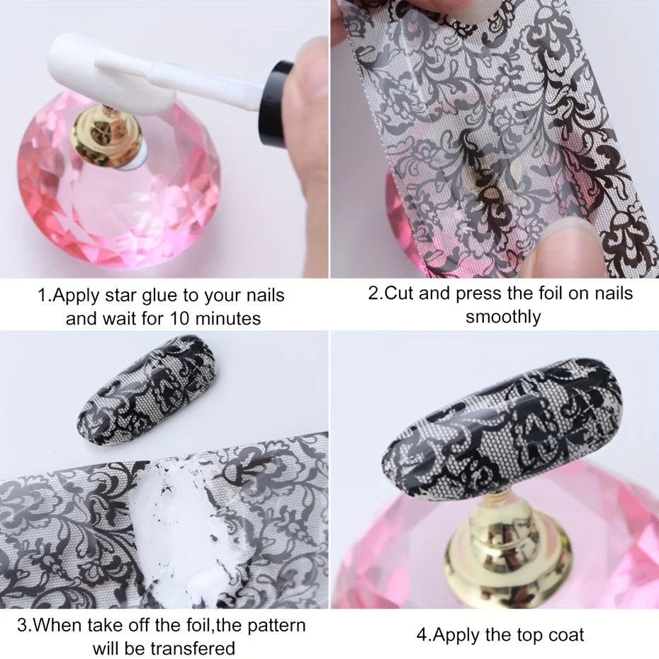 10 Rolls Neon Flame Nail Foil Transfer Stickers – Halloween Manicure Nail Foil Stickers Nixie