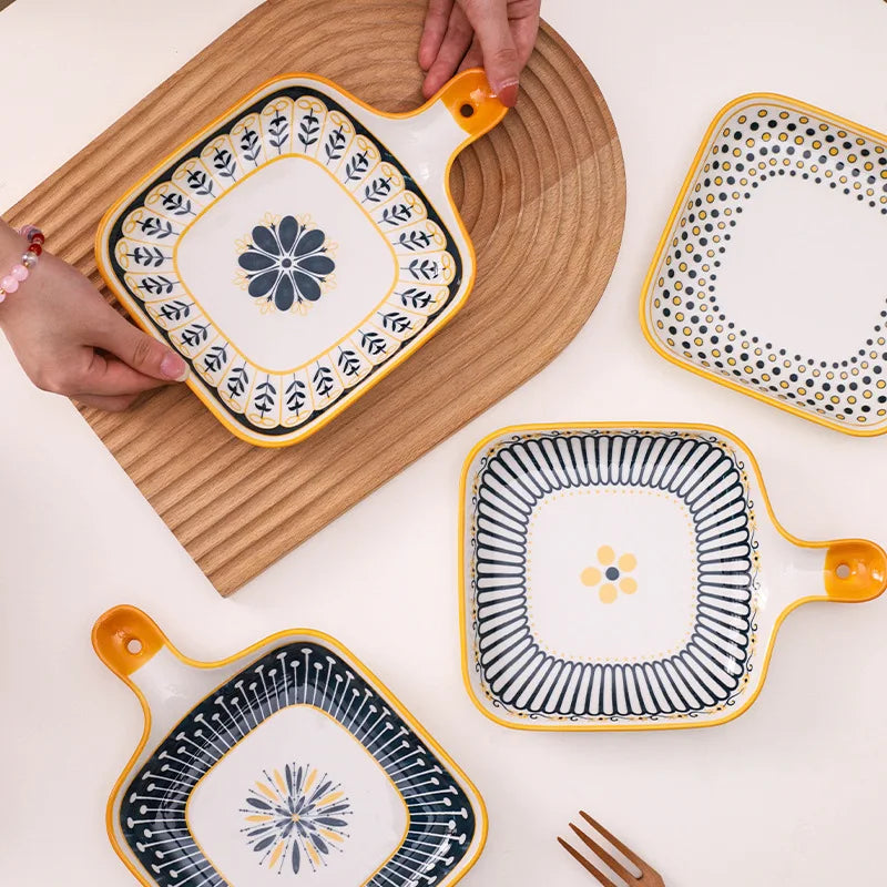 Nordic Ceramic Bowl & Dish Set – Baking Tray & Dumpling Plate