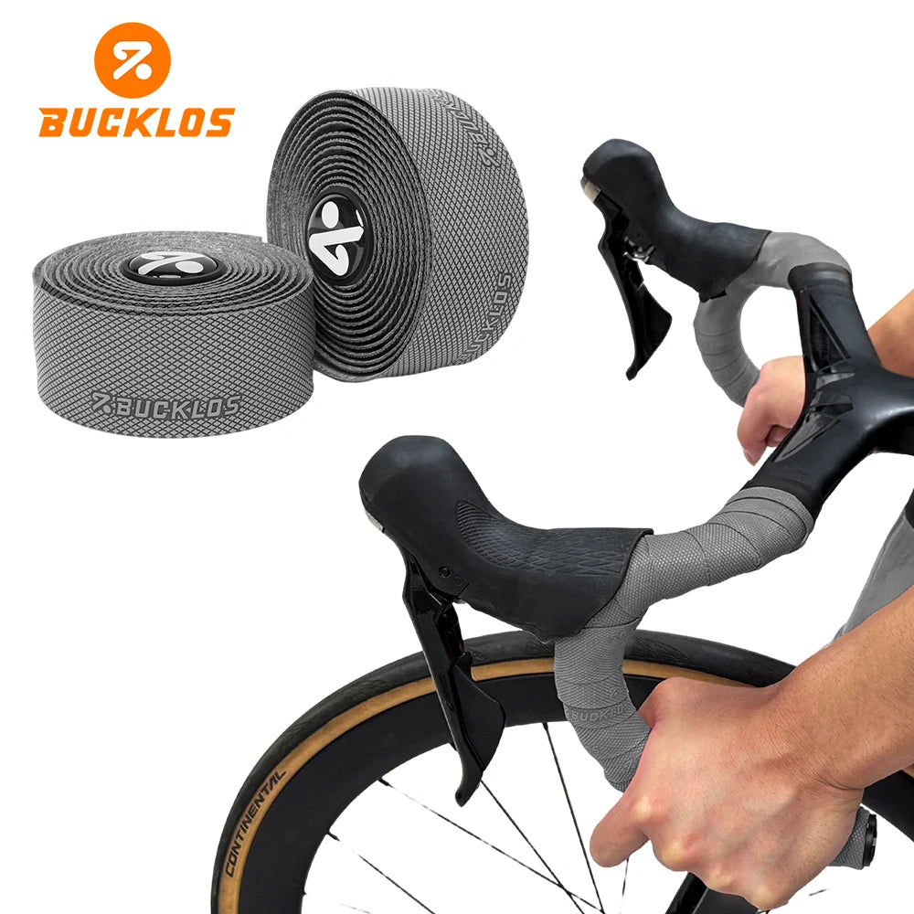 BUCKLOS Road Bike Handlebar Tape Non-Slip Ultralight PU+EVA Bicycle Handlebar Tape Nixie GREY
